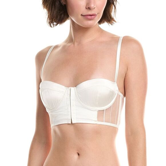 Kiki De Montparnasse Womens  Muse Silk-Blend Bustier, White - Picture 1 of 3
